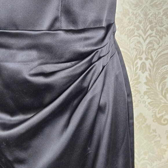 White House Black Market Size 2 Black Cocktail Dress Ruffle Sweetheart Neck - Picture 4 of 14